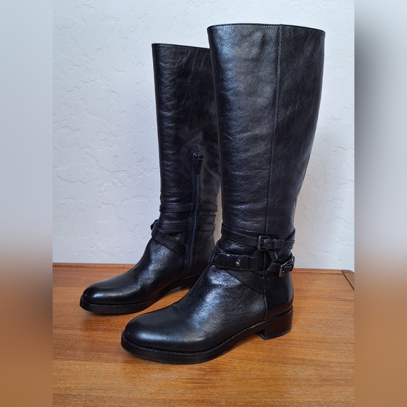 NIB Vintage Via Spiga leather lined riding boots knee high equestrian harness - Picture 1 of 14